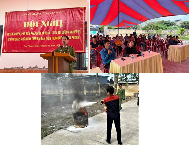 Xã Văn Phong (Cát Hải) tổ chức huấn luyện, bồi dưỡng nghiệp vụ phòng cháy, chữa cháy